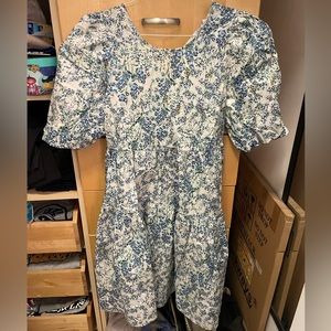 Reserved Blue and White Floral Dress NWT